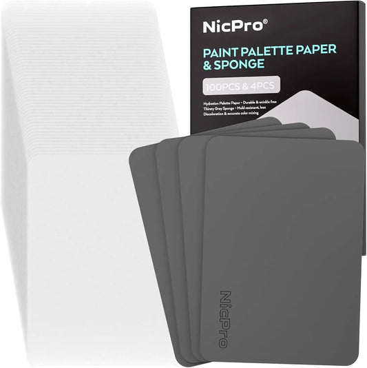 Nicpro 4 Pack Wet Palette Sponges and 100 Sheets Pallet Paper by China