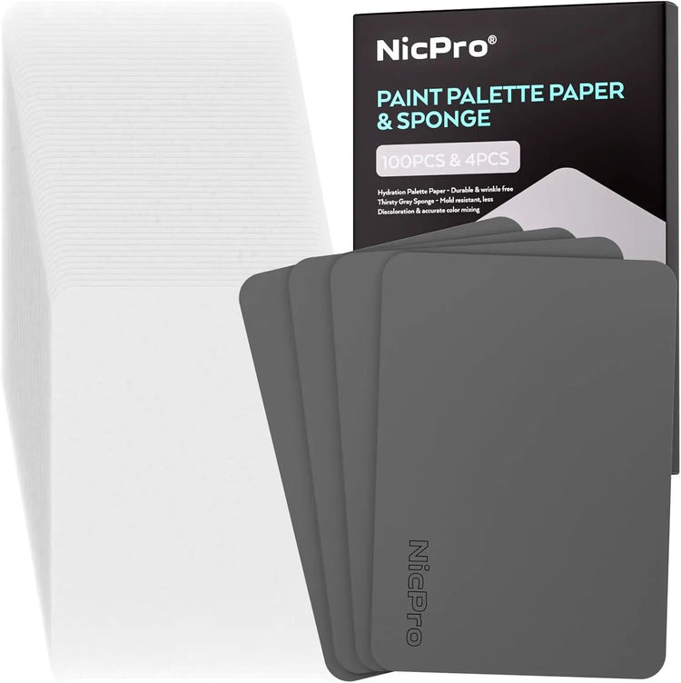 Nicpro 4 Pack Wet Palette Sponges and 100 Sheets Pallet Paper by China