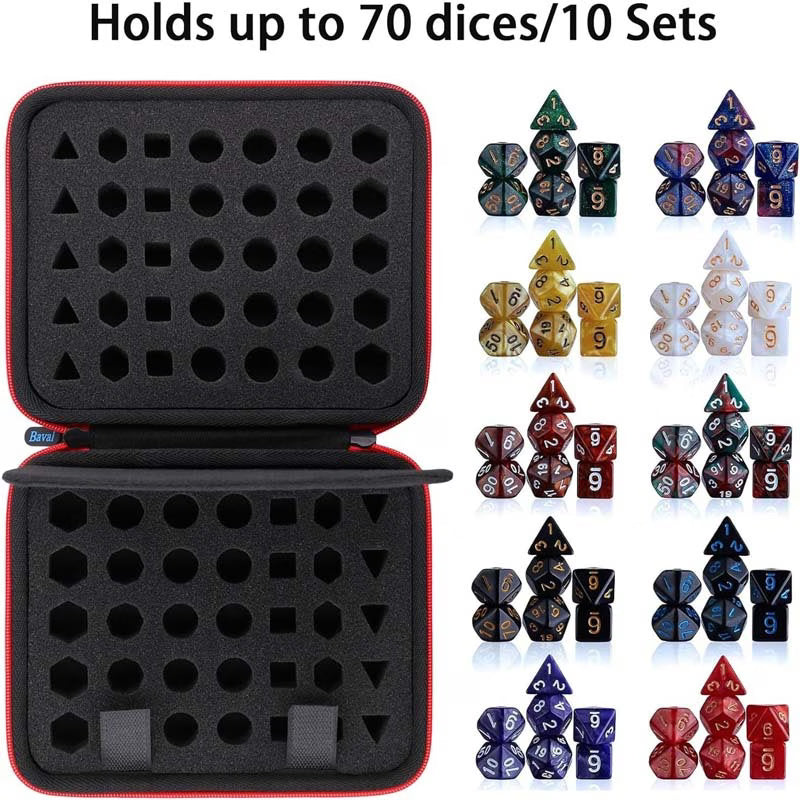 70 Hole Dice Bag with Partition Hard Carrying Case