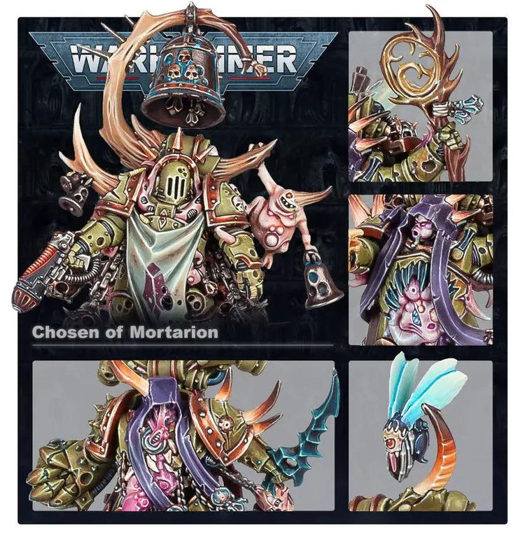 Death Guard: Chosen of Martarion. Malignant Plaguecaster, Noxious Blightbringer, and Plague Marine Champion by Games Workshop