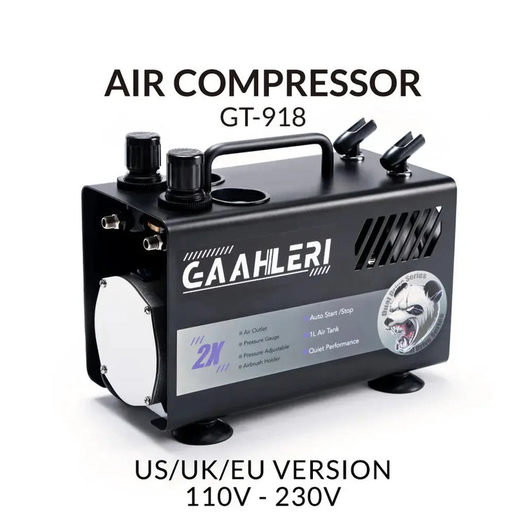 Dual Drive Series Airbrush Kit Compressor GT-918 by Gaahleri