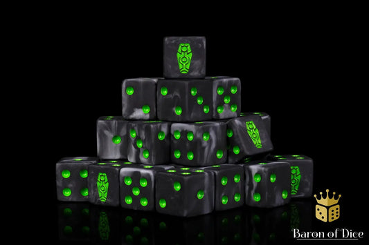 Day of the Dead Dice - Green Coffin by Baron of Dice