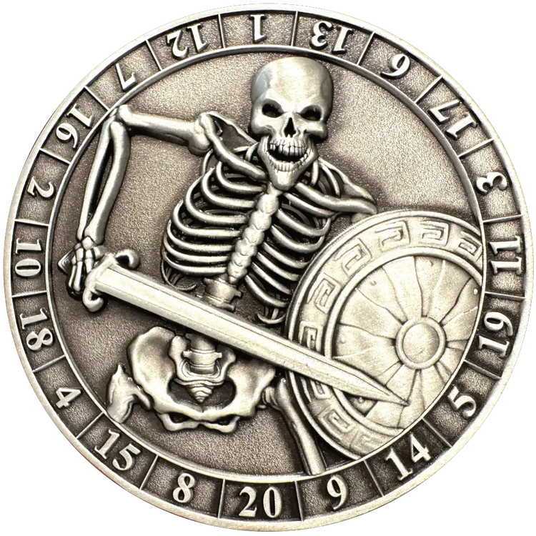 d20 Skeleton Coin by Goliath Coins