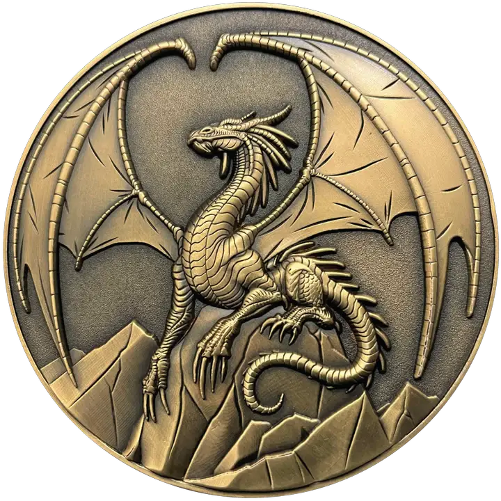d20 Lawful Gold Dragon Coin by Goliath Coins