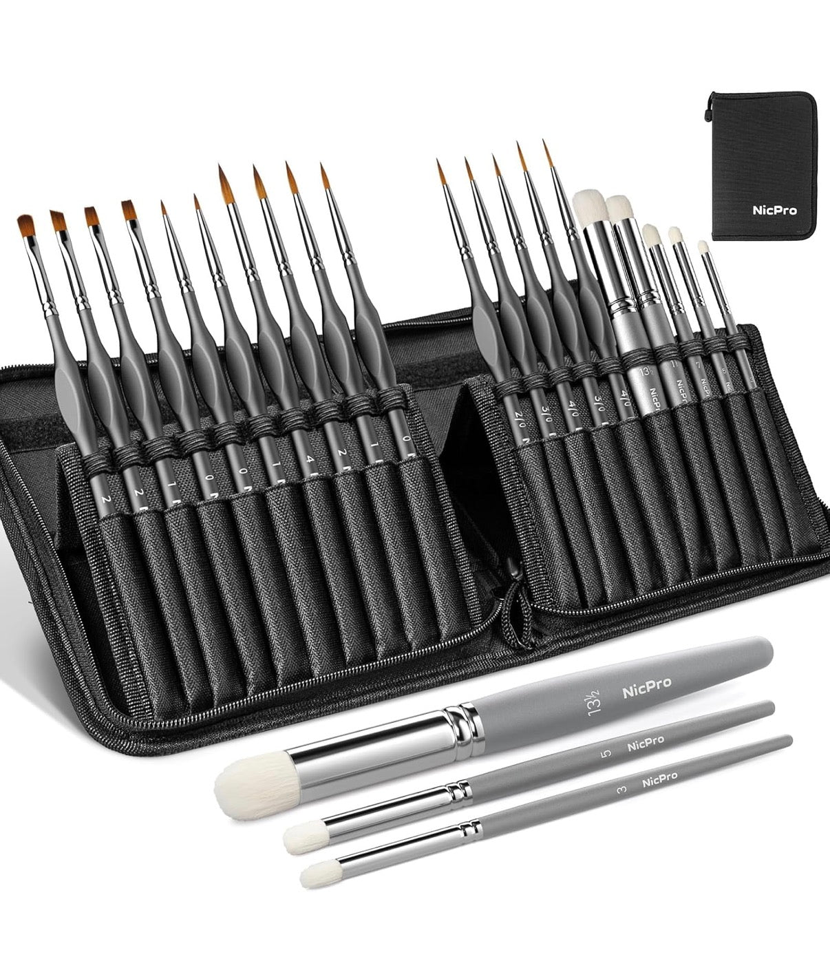 Nicpro 20pc Brush Set with Zipper Case