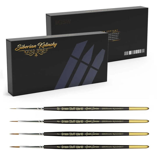 Premium Paint Brushes - GOLD SERIES SIBERIAN KOLINSKY by Green Stuff World