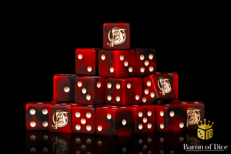 Red Bluff Grim Reaper Dice Set (25ct) by Baron of Dice