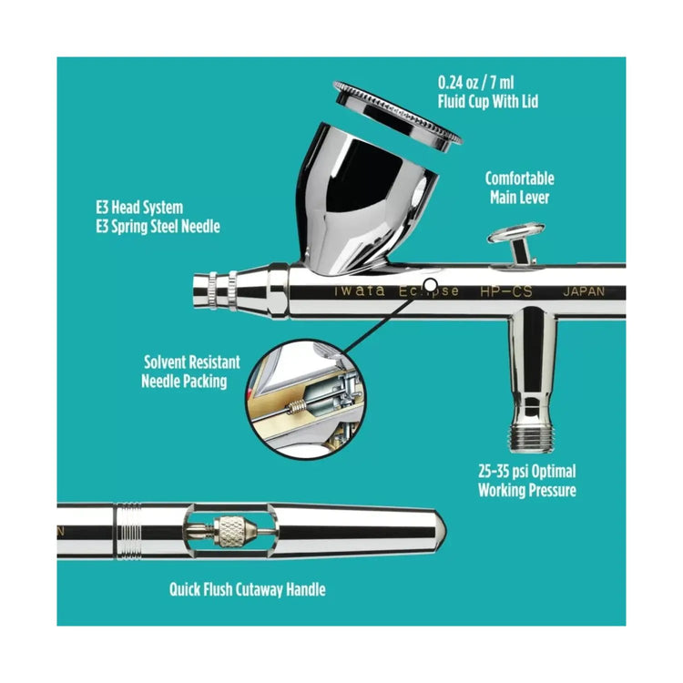 Iwata Eclipse HP-CS Gravity Feed Dual Action Airbrush by Battlebrush Games