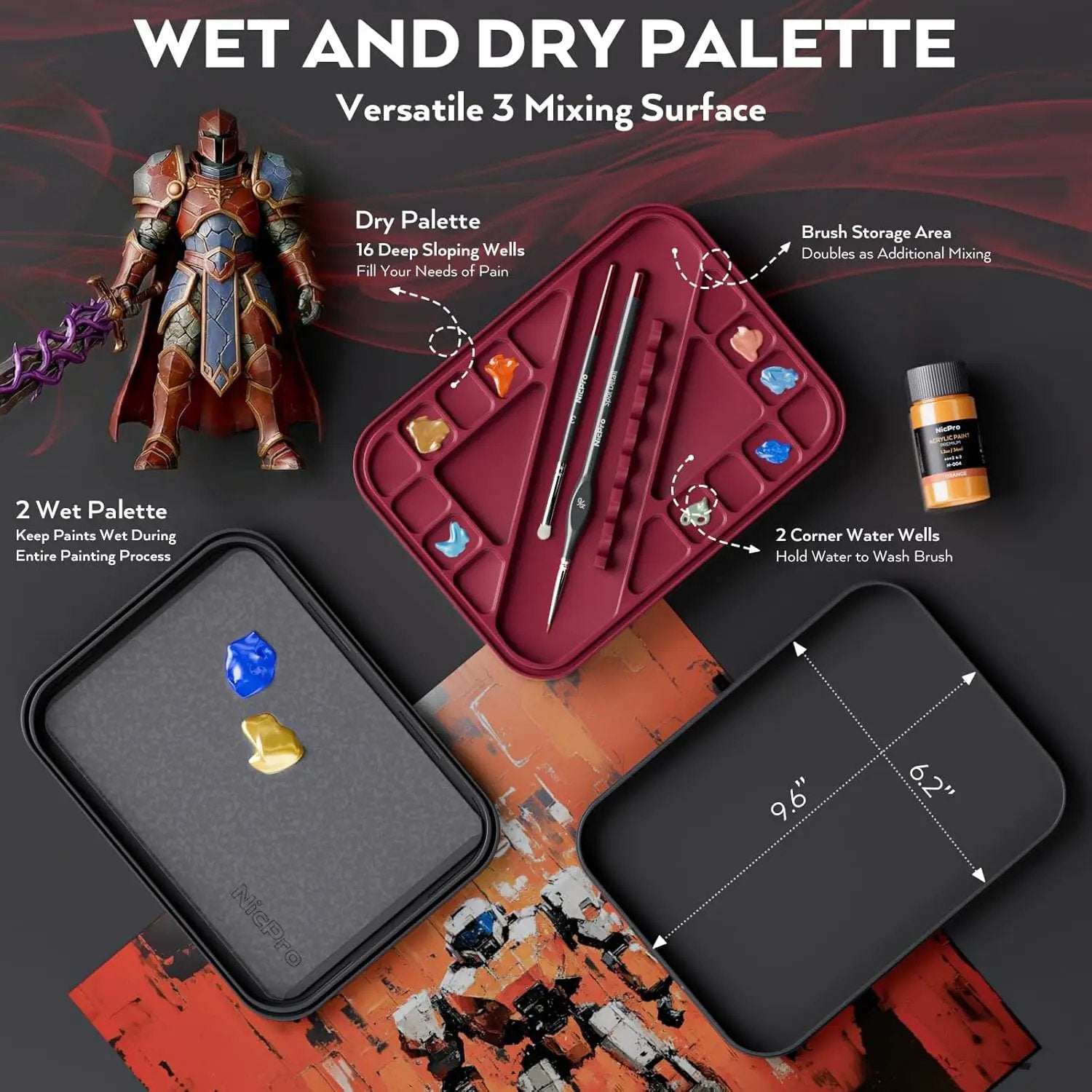Nicpro Wet Palette(with Sponges & Hydro Paper) by Battlebrush Games